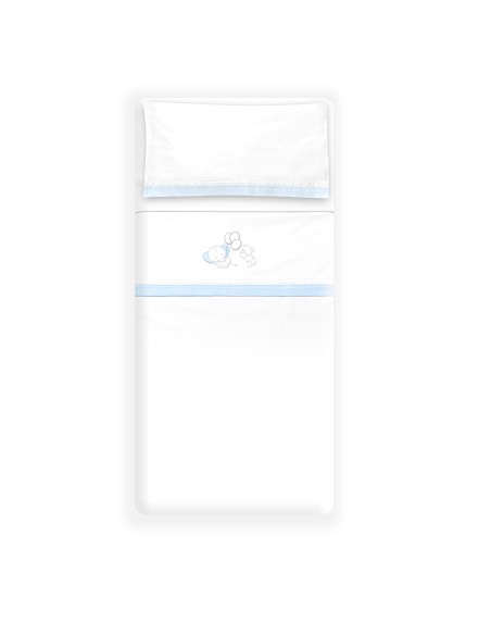 Triptico Cuna Pasacinta Oso Elefante Globos +Broche Bco/Azul