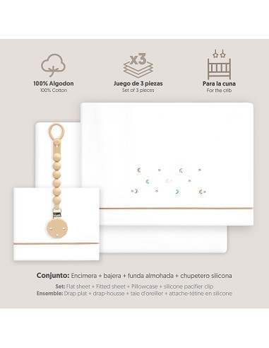 Triptico Cuna Estrella Luna Multicolor + Broche...