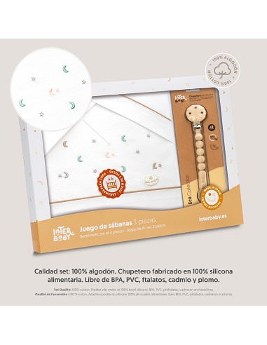 Triptico Cuna Estrella Luna Multicolor + Broche...