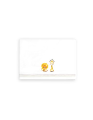 Triptico Cuna Leon Jirafa Pajarito + Broche Blanco