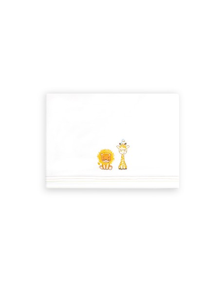 Triptico Cuna Leon Jirafa Pajarito + Broche Blanco