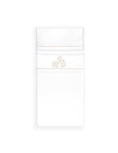 Triptico Cuna Parejita Elefante + Broche Bco/Beig