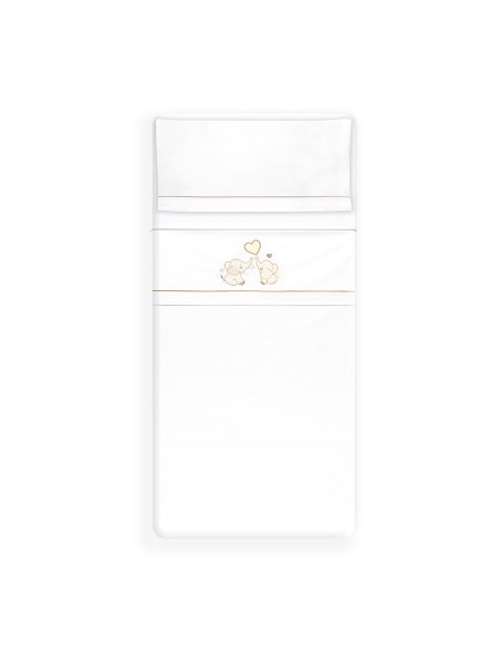 Triptico Cuna Parejita Elefante + Broche Bco/Beig