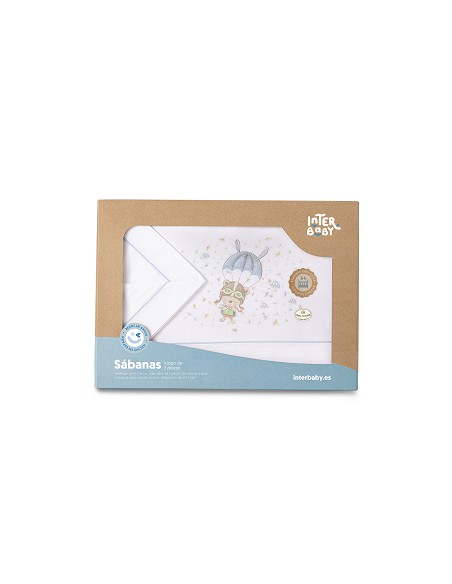 Triptico Minicuna  100 % Alg Mod  Paracaidas Bco/Azul