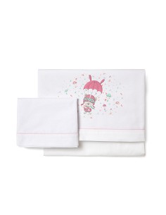 Triptico Minicuna  100 % Alg Mod  Paracaidas Bco/Rosa