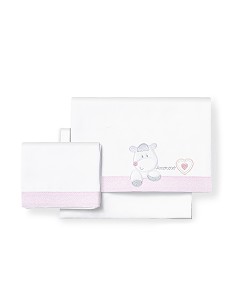 Trip Minicuna  Mod Corazon Amoroso Bco/Rosa