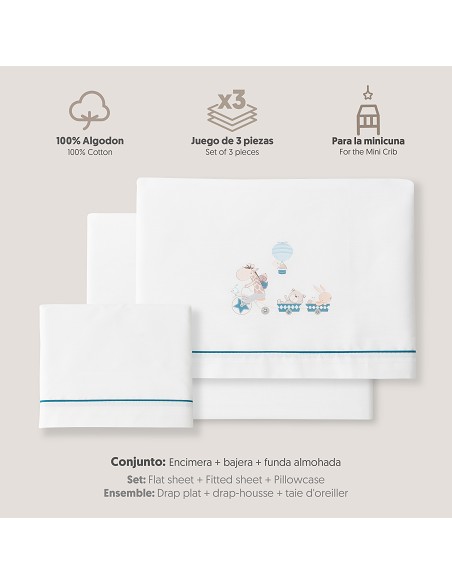 Triptico Minicuna Mod Jirafa Bicicleta Bco/Petroleo