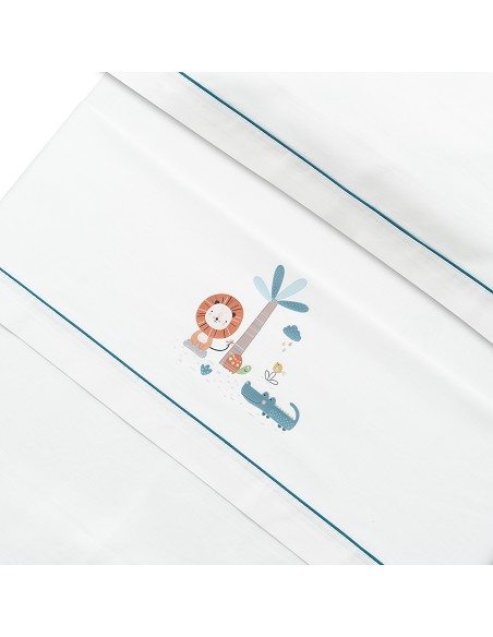 Triptico Minicuna Mod Leon Palmera Bco/Petroleo