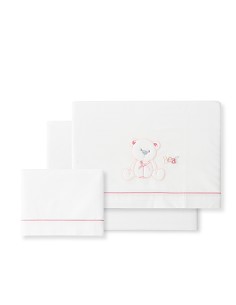 Triptico Minicuna Mod Oso Lazo Bco/Rosa