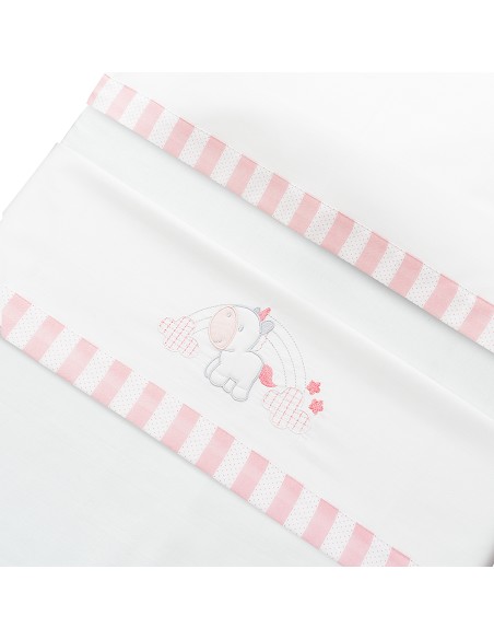 Triptico Minicuna Mod Unicornio Nubes Bco/Rosa