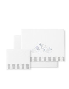 Triptico Minicuna Mod Unicornio Nubes Bco/Gris