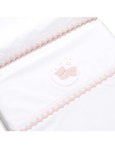 Triptico Minicuna Guipur Oso Luna Bco/Rosa