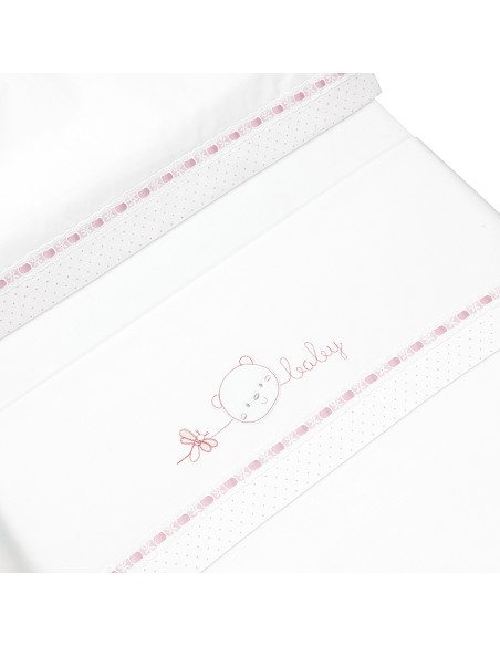 Triptico Minicuna Cara Osito Baby Pasacinta Bco/Rosa