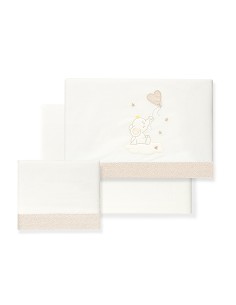Triptico Minicuna Elefante Globo Corazon Beig
