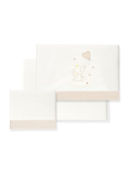 Triptico Minicuna Elefante Globo Corazon Beig