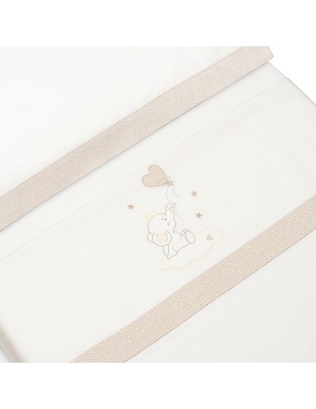 Triptico Minicuna Elefante Globo Corazon Beig