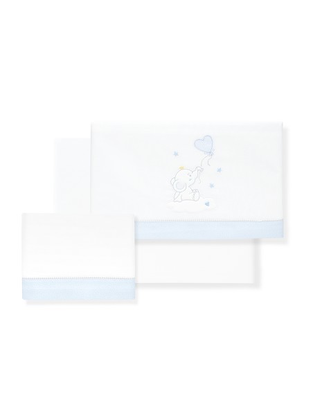 Triptico Minicuna Elefante Globo Corazon Bco/Azul