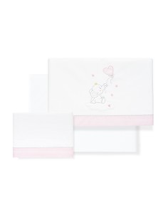 Triptico Minicuna Elefante Globo Corazon Bco/Rosa