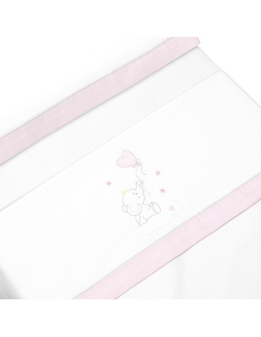 Triptico Minicuna Elefante Globo Corazon Bco/Rosa