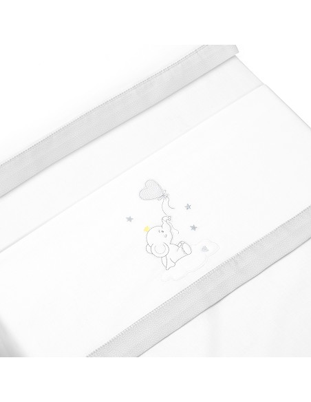 Triptico Minicuna Elefante Globo Corazon Bco/Gris