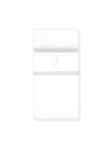 Triptico Minicuna Elefante Globo Corazon Bco/Gris
