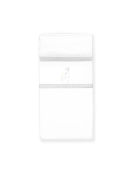 Triptico Minicuna Elefante Globo Corazon Bco/Gris