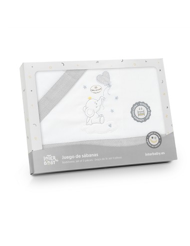 Triptico Minicuna Elefante Globo Corazon Bco/Gris