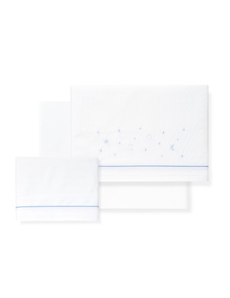 Triptico Minicuna Estrellas Luna Bco/Azul