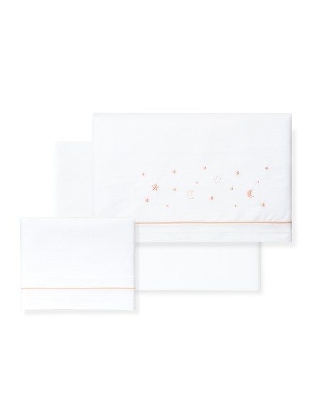 Triptico Minicuna Estrellas Luna Bco/Rosa