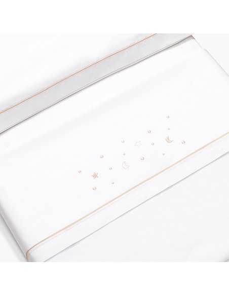 Triptico Minicuna Estrellas Luna Bco/Rosa