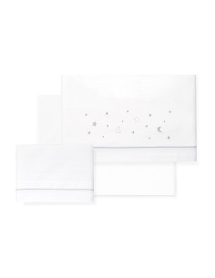 Triptico Minicuna Estrellas Luna Bco/Gris