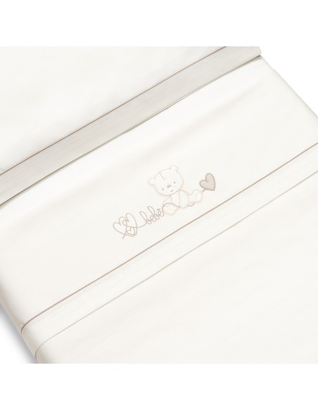Triptico Minicuna Corazon Oso Bebe Beig