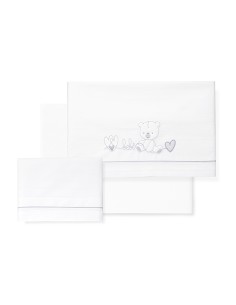 Triptico Minicuna Corazon Oso Bebe Bco/Gris