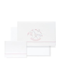 Triptico Minicuna Caballito Bco/Rosa