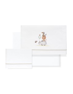 Triptico Minicuna Estampado Rino-Leon Bco/Verde