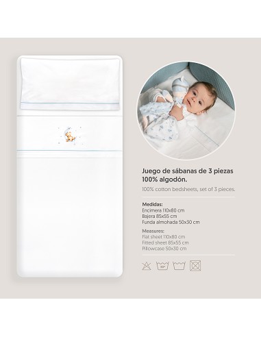 Triptico Minicuna Estampado Oso Luna Estrellas...