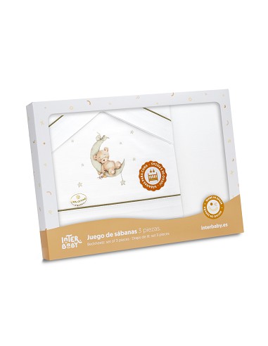 Triptico Minicuna Estampado Oso Luna Estrellas...