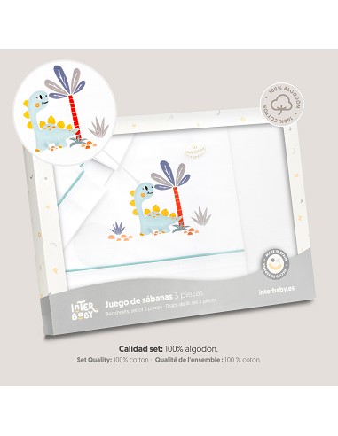 Triptico Minicuna Estampado Dinosaurio Palmera...