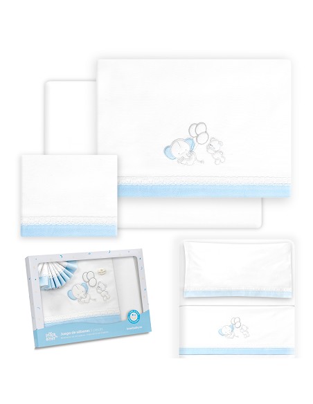Triptico Minicuna Pasacinta Oso Elefante Globos Bco/Azul