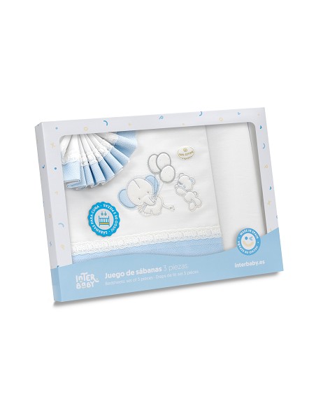 Triptico Minicuna Pasacinta Oso Elefante Globos Bco/Azul