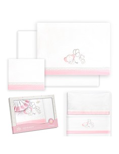 Triptico Minicuna Pasacinta Oso Elefante Globos Bco/Rosa
