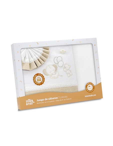 Triptico Minicuna Pasacinta Oso Elefante Globos Bco/Beig