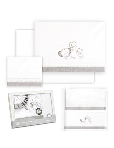 Triptico Minicuna Pasacinta Oso Elefante Globos Bco/Gris