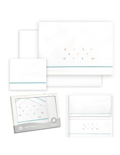 Triptico Minicuna Estrella Luna Multicolor Bco/Verde