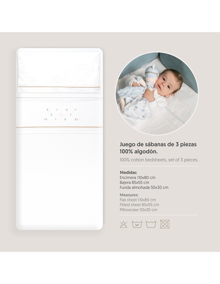Triptico Minicuna Estrella Luna Multicolor Bco/Beig