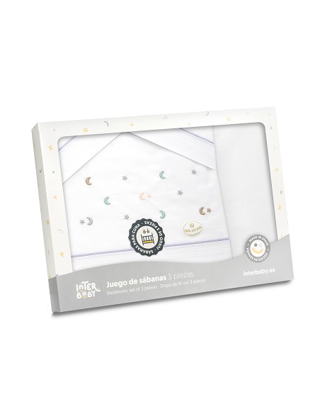 Triptico Minicuna Estrella Luna Multicolor Bco/Gris