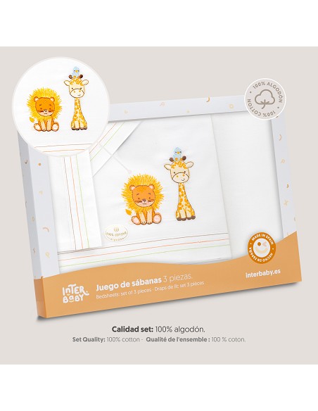 Triptico Minicuna Leon Jirafa Pajarito Blanco