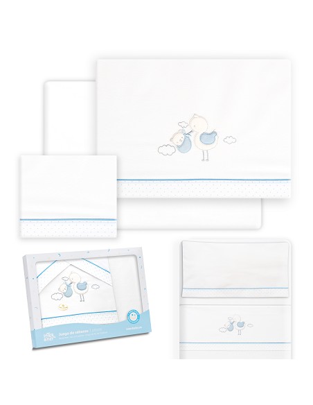 Triptico Minicuna Cigueña Oso Bco/Azul