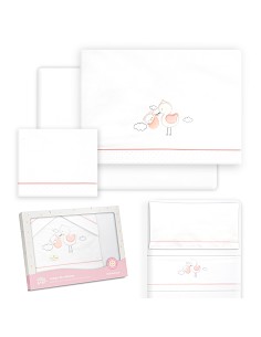 Triptico Minicuna Cigueña Oso Bco/Rosa