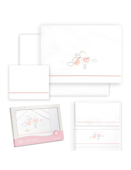 Triptico Minicuna Cigueña Oso Bco/Rosa